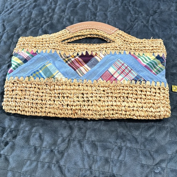 Tommy Hilfiger Clutch Handle‎ Grass Patchwork  Purse - Picture 7 of 9